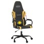 Cadeira gaming massagens couro artificial preto e dourado