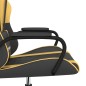 Cadeira gaming massagens couro artificial preto e dourado