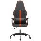 Cadeira gaming massagens couro artificial preto e laranja