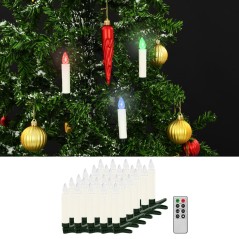 Velas LED de Natal sem fios com controlo remoto 30 pcs RGB - vidaXL...