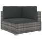 6 pcs conjunto lounge de jardim c/ almofadões vime PE cinzento