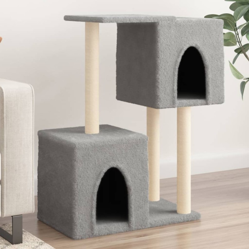 Árvore p/ gatos c/ postes arranhadores sisal 86 cm cinza-claro-Móveis para gatos-Home Retail