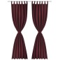 Cortinas de cetim com laços, 2 pcs, bordô, 140 x 245 cm