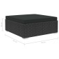 4 pcs conjunto lounge de jardim c/ almofadões vime PE preto