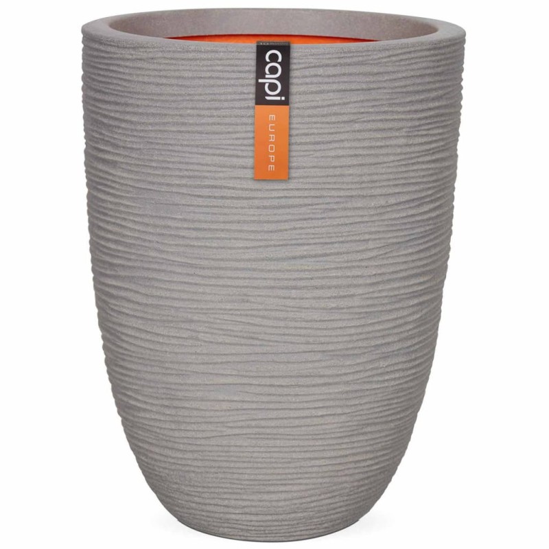 Capi Vaso elegante baixo Nature Rib 36x47 cm cinzento PKGRR782-Vasos e floreiras-Home Retail