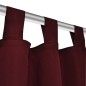 Cortinas de cetim com laços, 2 pcs, bordô, 140 x 245 cm