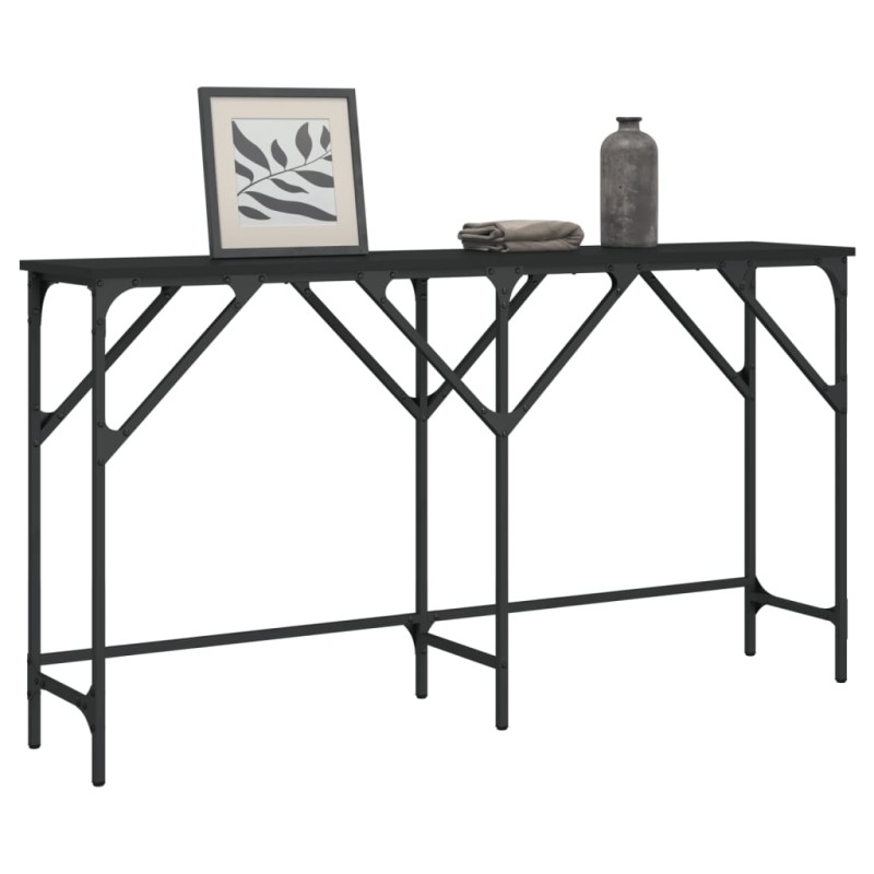 Mesa consola 140x29x75 cm derivados de madeira preto-Mesas de apoio-Home Retail