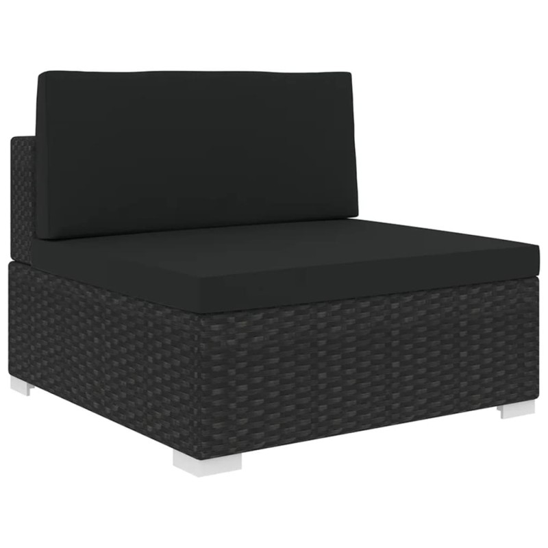 Assento de centro seccional c/ almofadões 1 pc vime PE preto-Unidades de sofá com módulos externos-Home Retail