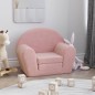 Sofá-cama infantil de pelúcia rosa