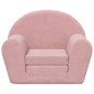 Sofá-cama infantil de pelúcia rosa