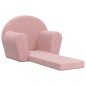 Sofá-cama infantil de pelúcia rosa