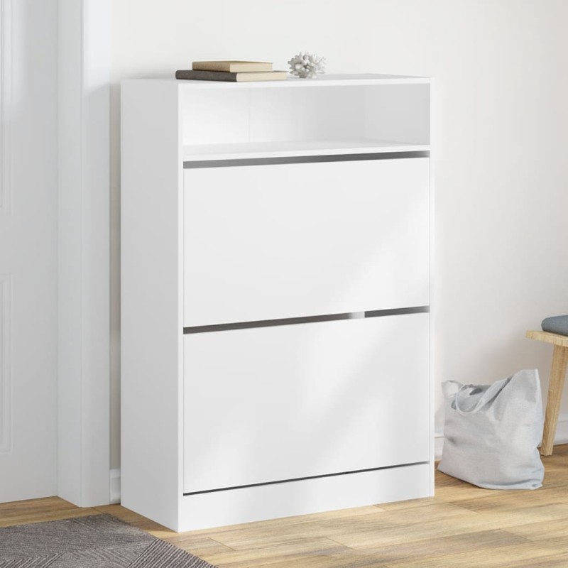 Sapateira c/ 2 gavetas articuladas 80x34x116 cm branco-Sapateiras e organizadores-Home Retail