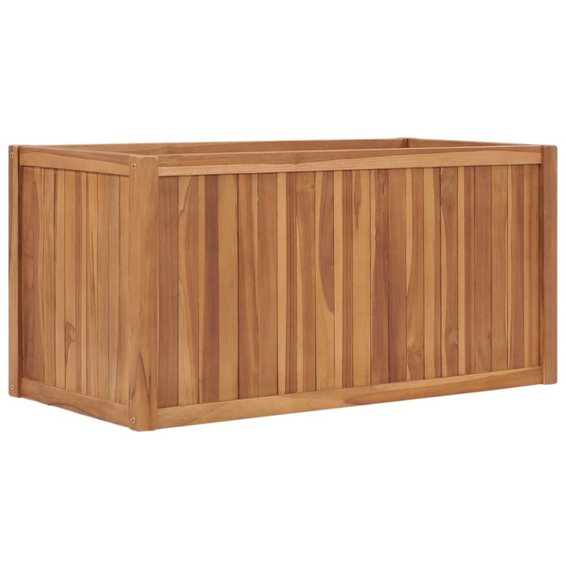 Canteiro elevado de jardim 100x50x50 cm madeira de teca maciça-Vasos e floreiras-Home Retail