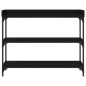 Mesa consola c/ prateleiras 100x30x80 cm preto