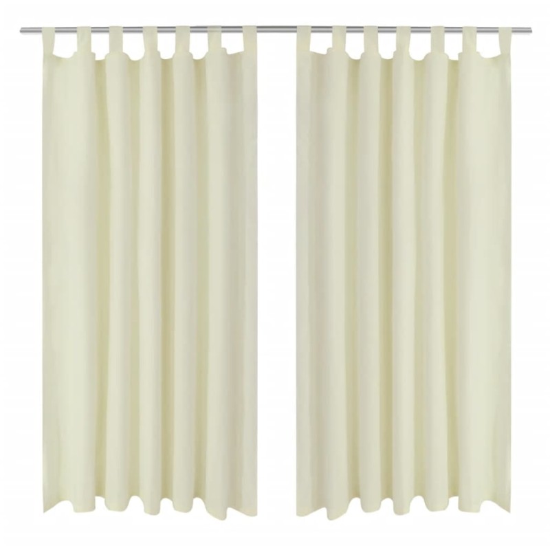 Cortinas de cetim com presilhas, 2 pcs, 140 x 245 cm, creme-Persianas e cortinas-Home Retail