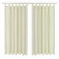 Cortinas de cetim com presilhas, 2 pcs, 140 x 245 cm, creme